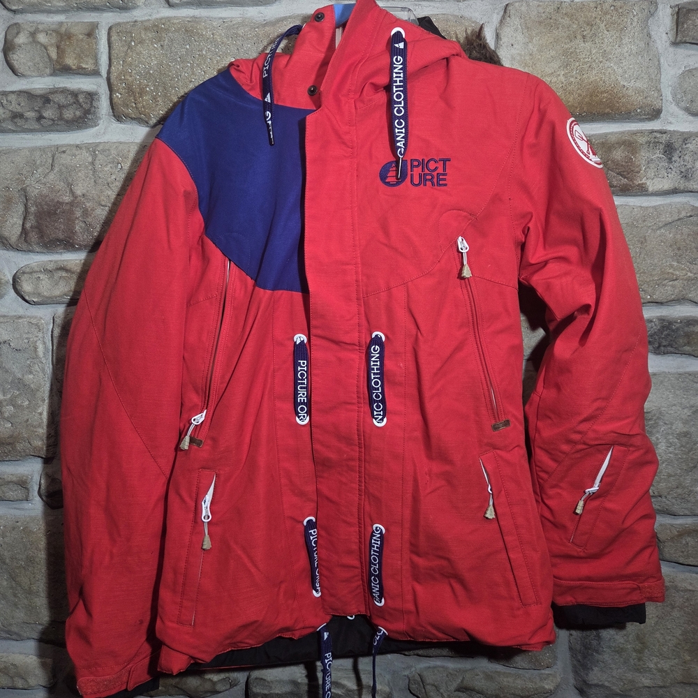 ​Picture Organic Clothing Ski Snowboard Jacket M Red Colorblock Recycled...
